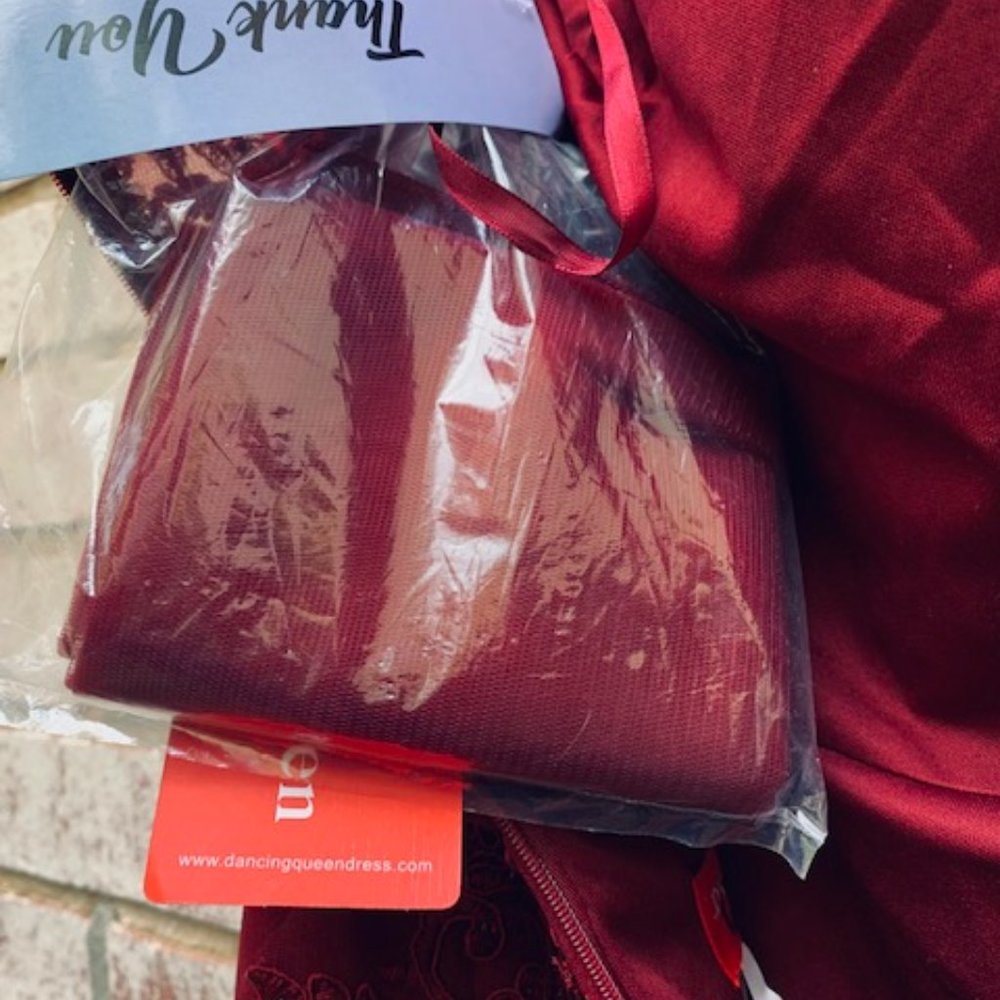 DANCING QUEEN Maxi evening gown dress Burgundy color off shoulder size 3XL - NWT - Picture 16 of 16